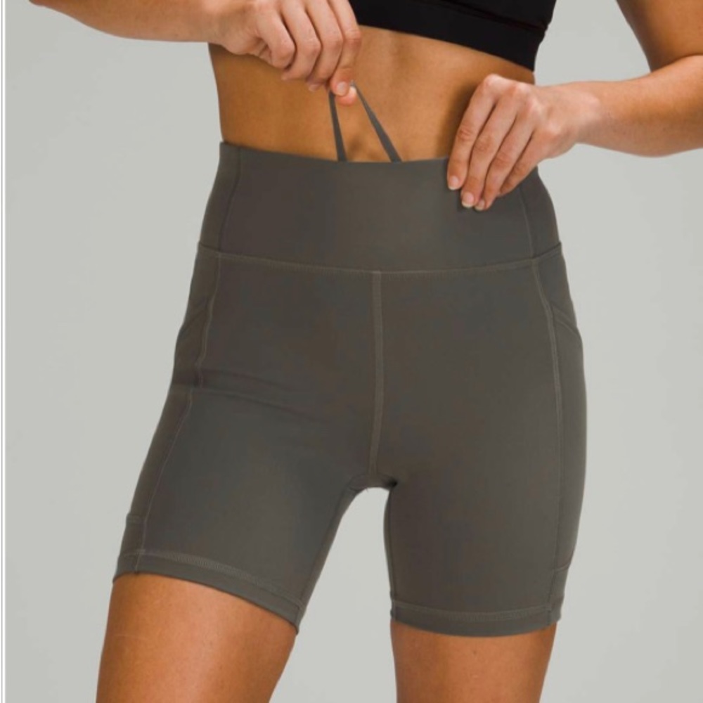 Lululemon Invigorate High Rise Short 6" Grey Sage